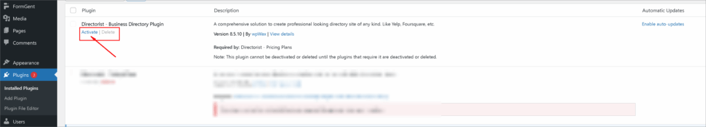 activate your directory plugin
